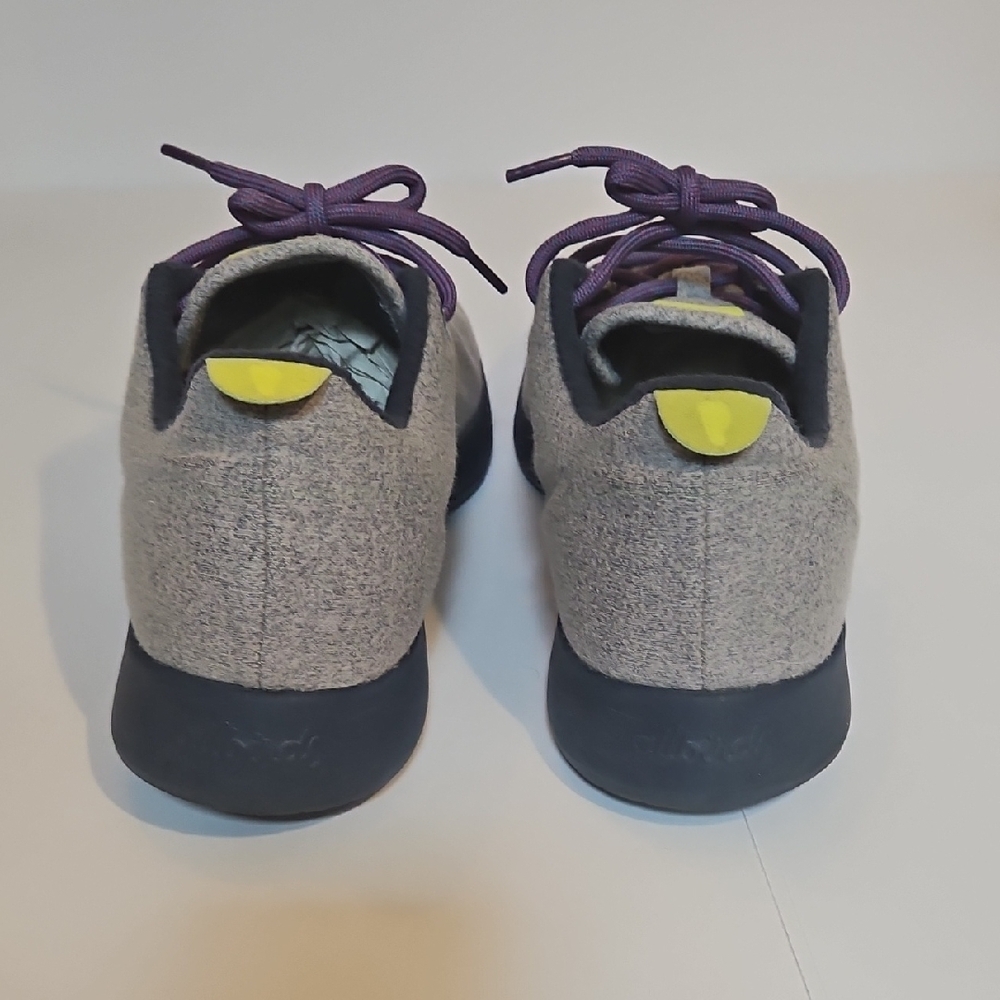 Allbirds Gray Sneakers Purple Laces & Blue Details 14 Mens Merino Wool EUC - Picture 4 of 7